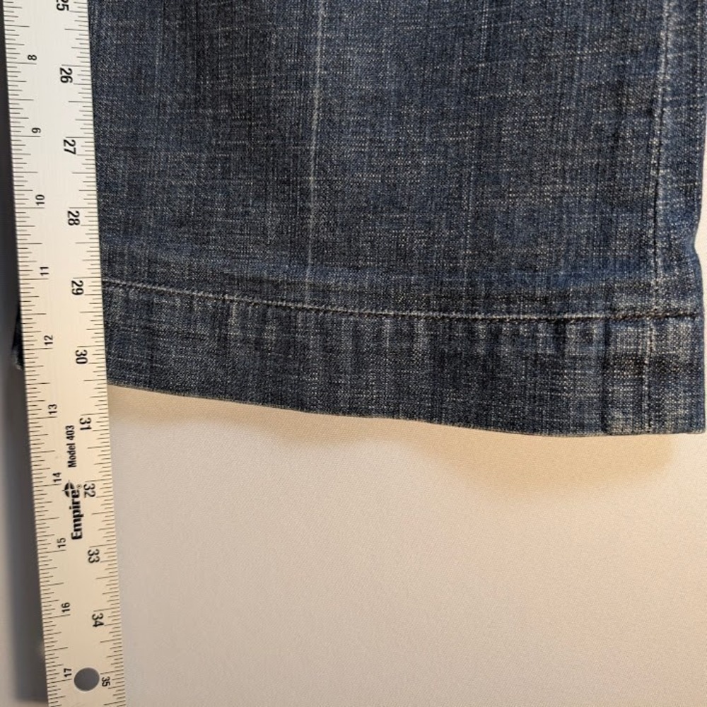 7 For All Mankind Dojo Flare Jeans Womens 27 (Fits 30x30) Low Rise Wide Leg Y2K - Picture 5 of 11
